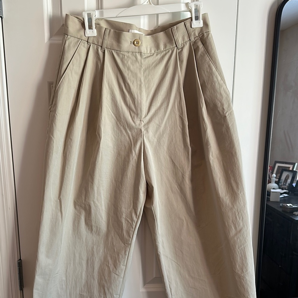 Banana Republic Tan Chinos High-Waisted Pleated